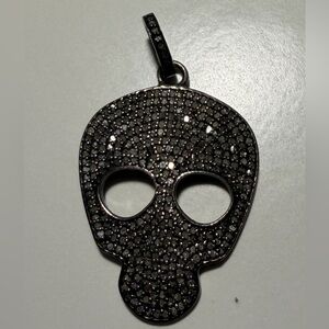 Elegant Black Skull Pave Diamond Pendant